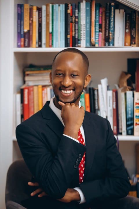 Bruce Sakindi, creator and founder of Legacy Powers, in his library